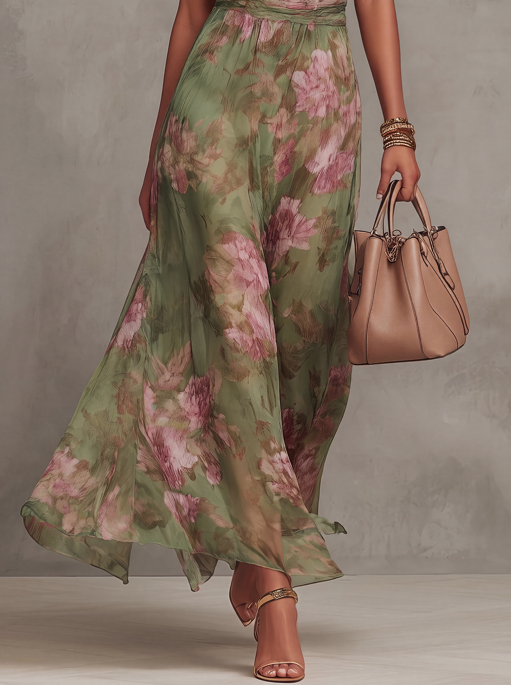Livia | Abito Maxi Halter Floreale Elegante