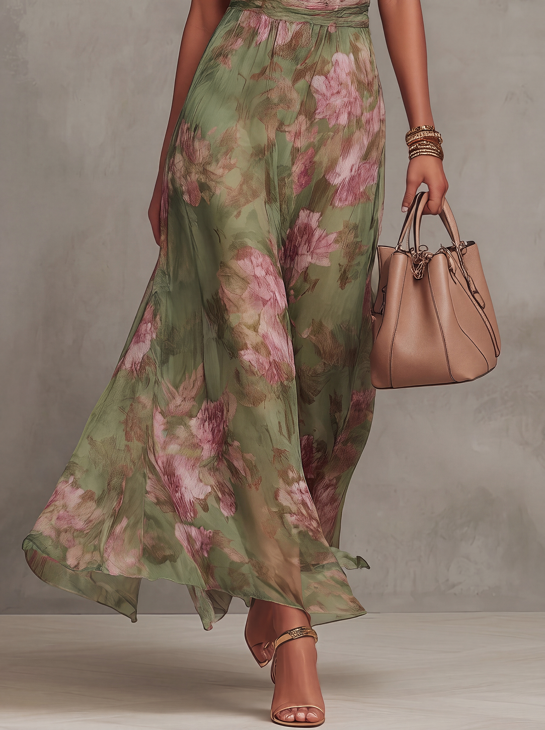 Livia | Abito Maxi Halter Floreale Elegante