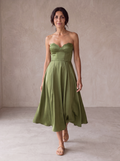 Liora | Abito Midi Elegante Senza Spalline