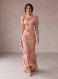 Rosario | Abito Lungo Floreale in Chiffon