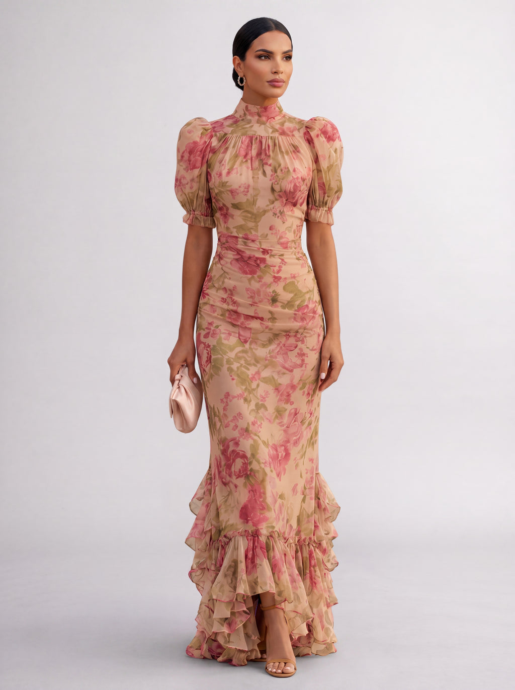 Rosario | Abito Lungo Floreale in Chiffon