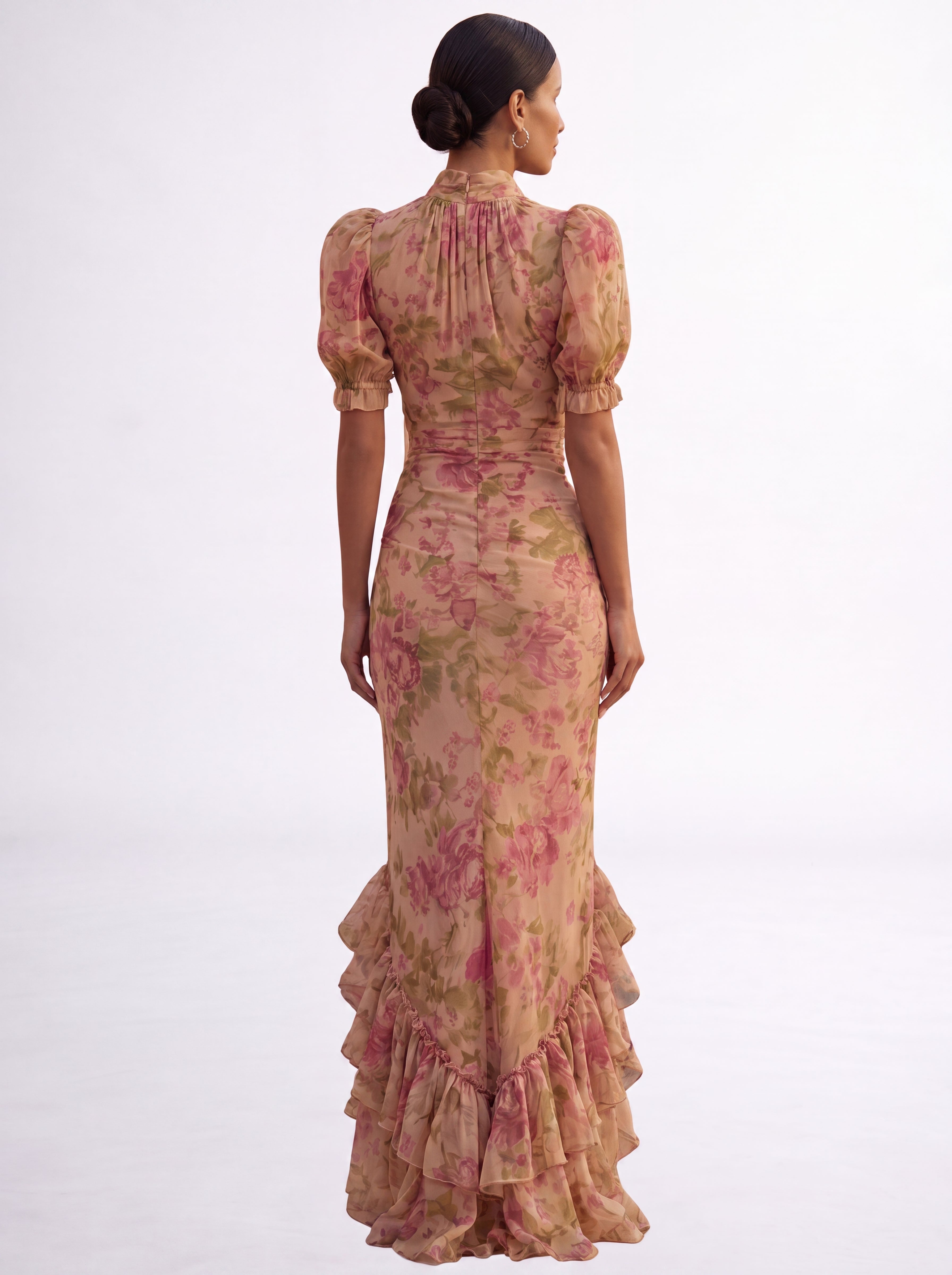 Rosario | Abito Lungo Floreale in Chiffon