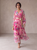 Hazel | Vestito a portafoglio con stampa floreale