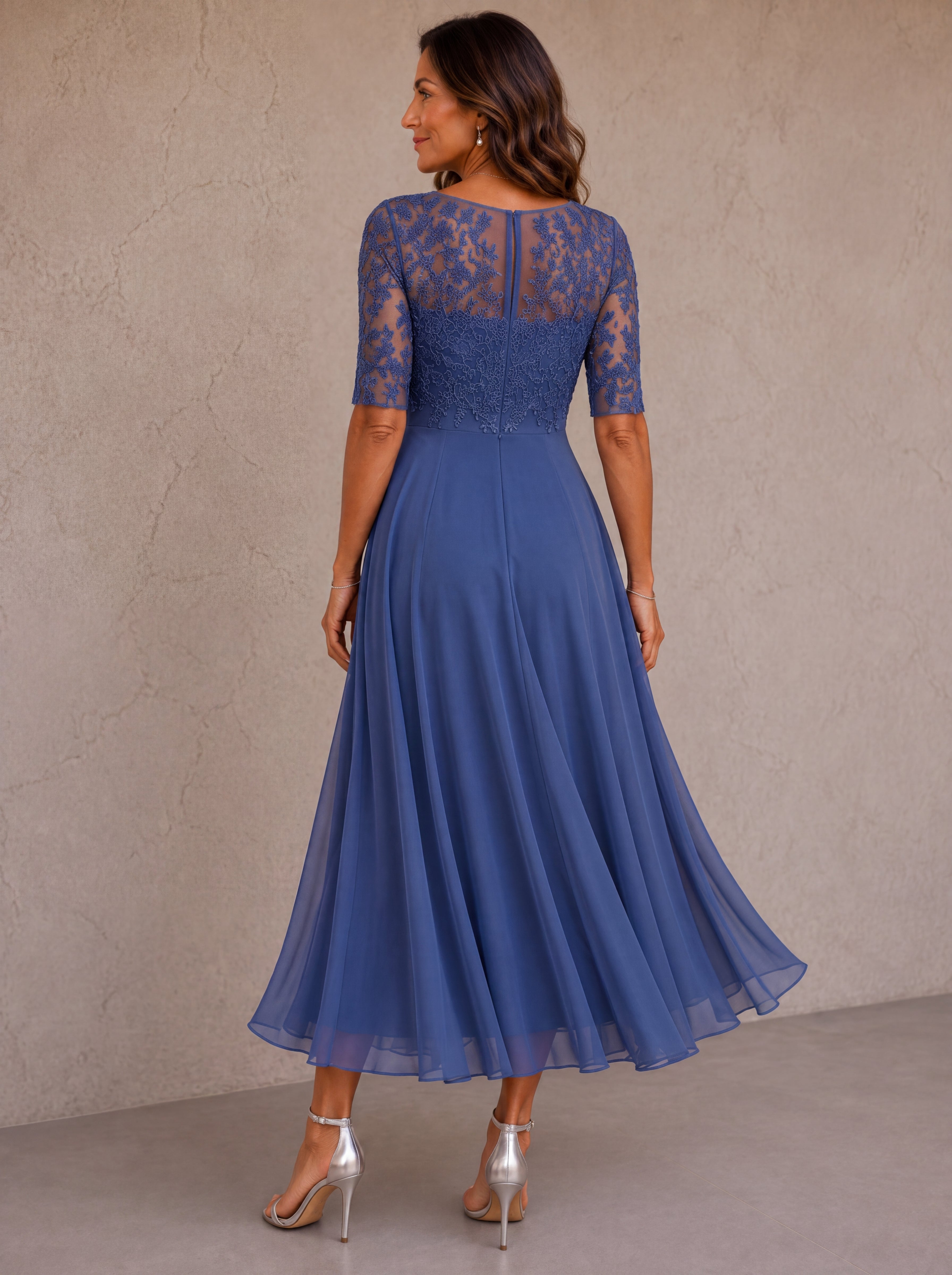 Abella™ | Abito in Pizzo e Chiffon