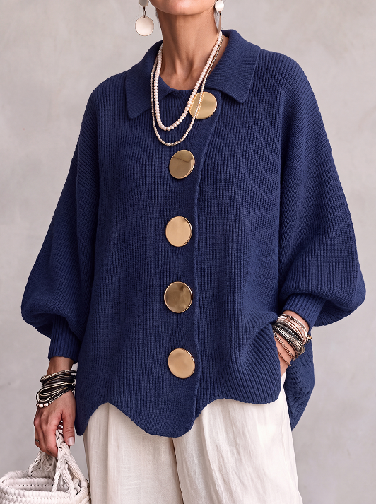 Victoire | Cardigan oversize con grossi bottoni dorati