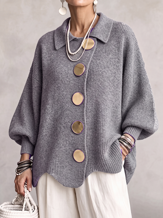 Victoire | Cardigan oversize con grossi bottoni dorati