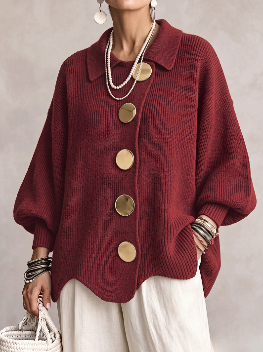 Victoire | Cardigan oversize con grossi bottoni dorati