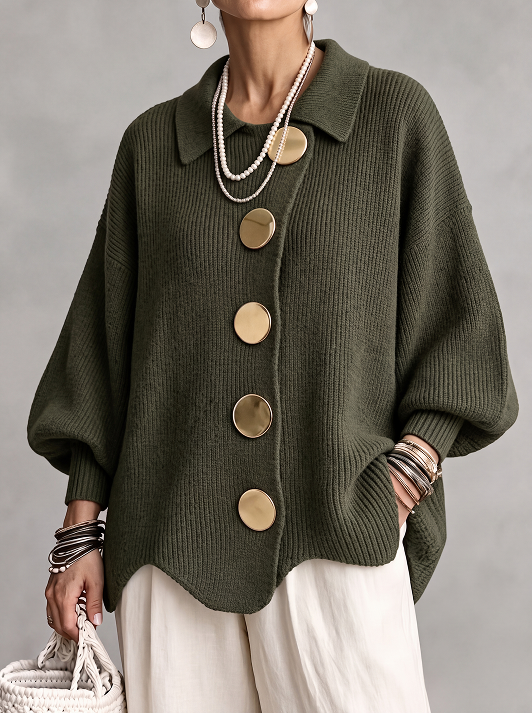 Victoire | Cardigan oversize con grossi bottoni dorati