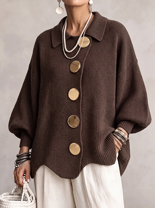 Victoire | Cardigan oversize con grossi bottoni dorati