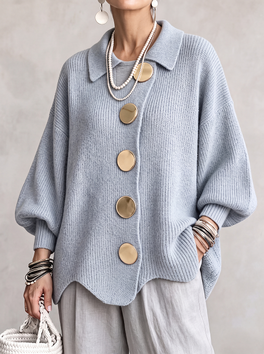 Victoire | Cardigan oversize con grossi bottoni dorati