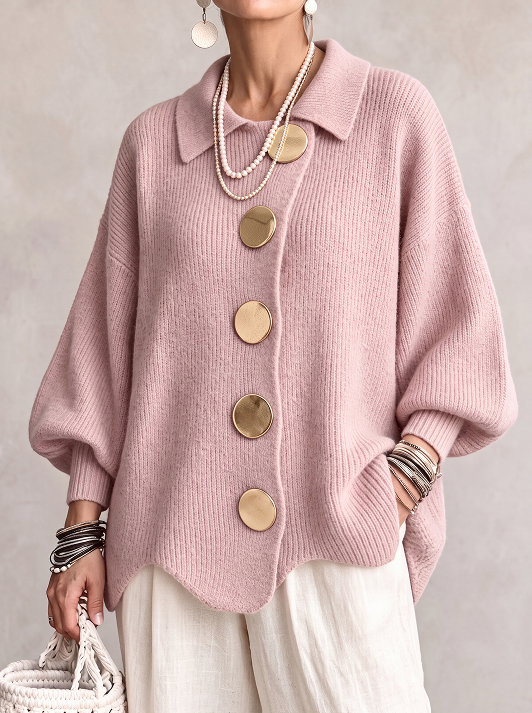 Victoire | Cardigan oversize con grossi bottoni dorati
