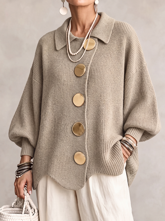 Victoire | Cardigan oversize con grossi bottoni dorati