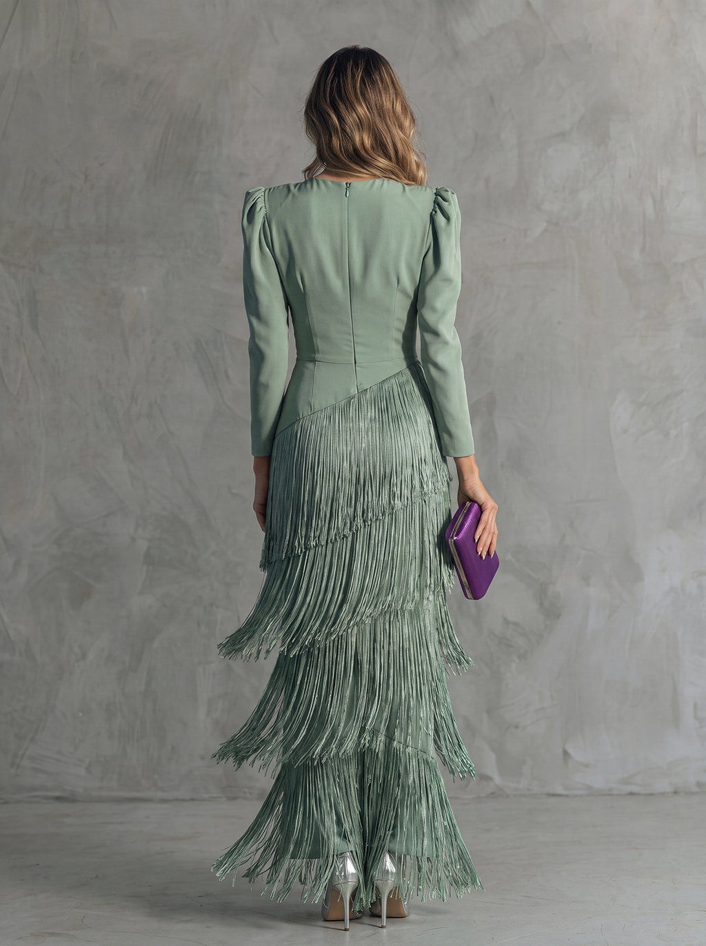 Chiara | Abito Elegante con Maniche a Frange