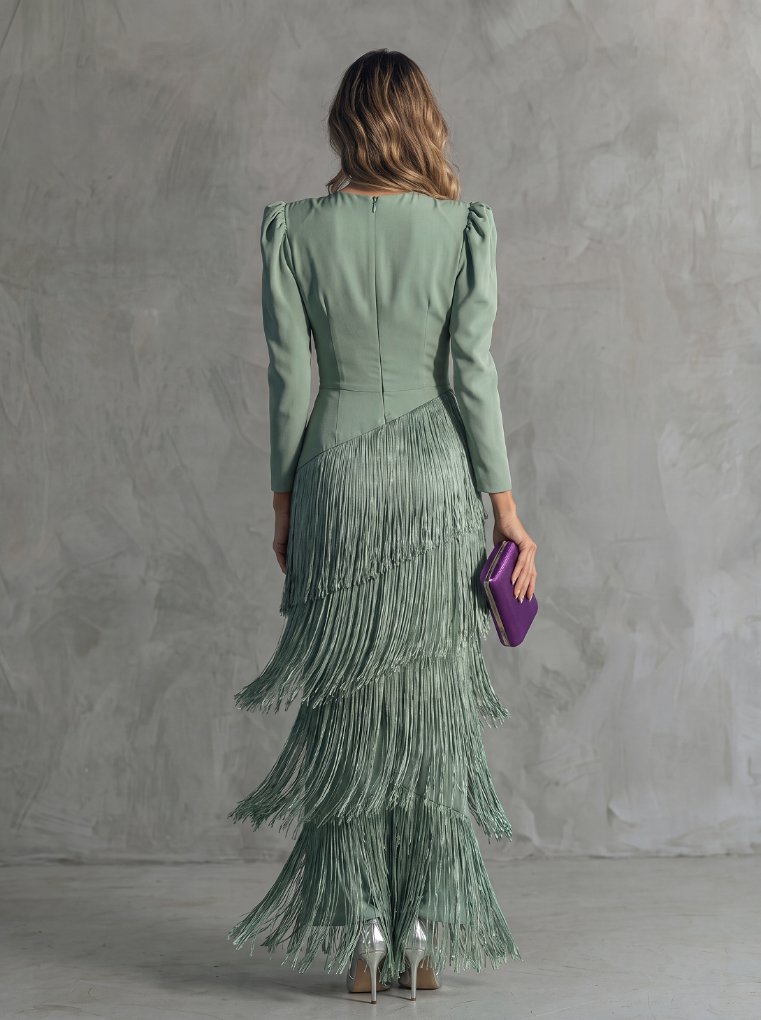 Chiara | Abito Elegante con Maniche a Frange