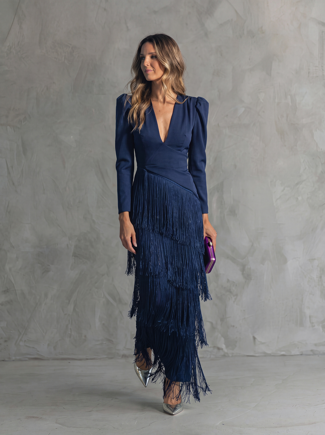 Chiara | Abito Elegante con Maniche a Frange