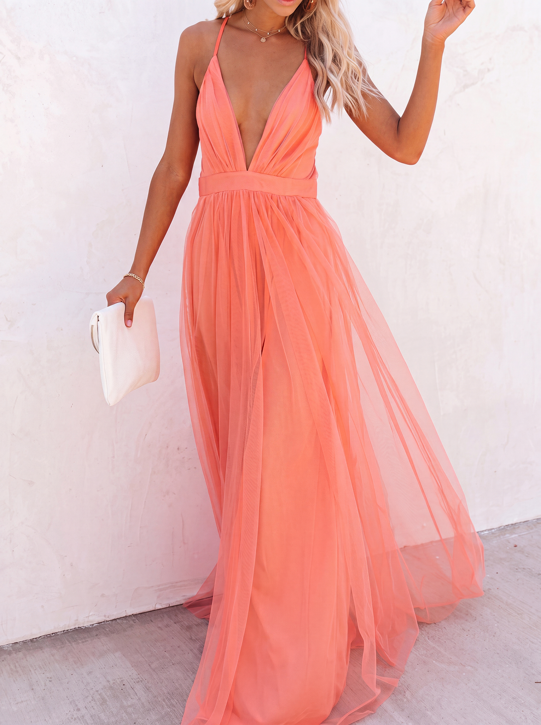Ginevra | Maxi Abito Luce Corallo