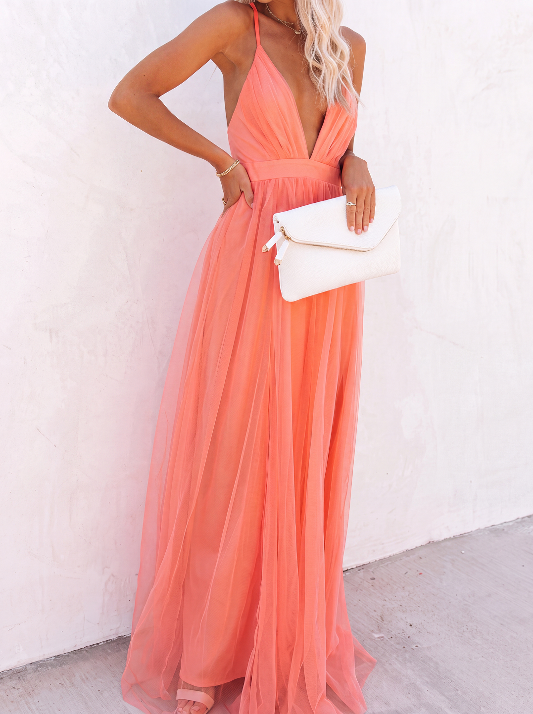 Ginevra | Maxi Abito Luce Corallo