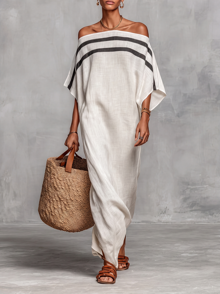 Aveline™ | Abito Maxi Off-Shoulder con Maniche a Pipistrello