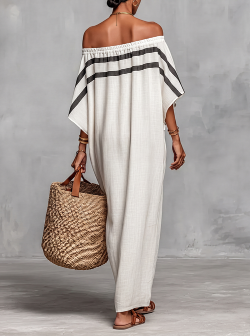 Aveline™ | Abito Maxi Off-Shoulder con Maniche a Pipistrello