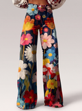 Lena | Pantaloni a gamba larga con stampa floreale