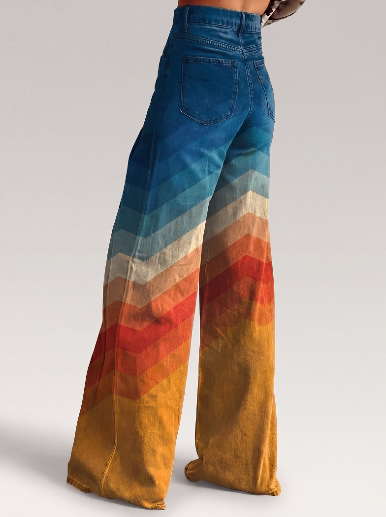 Lea | Pantaloni eleganti rétro a motivo zigzag
